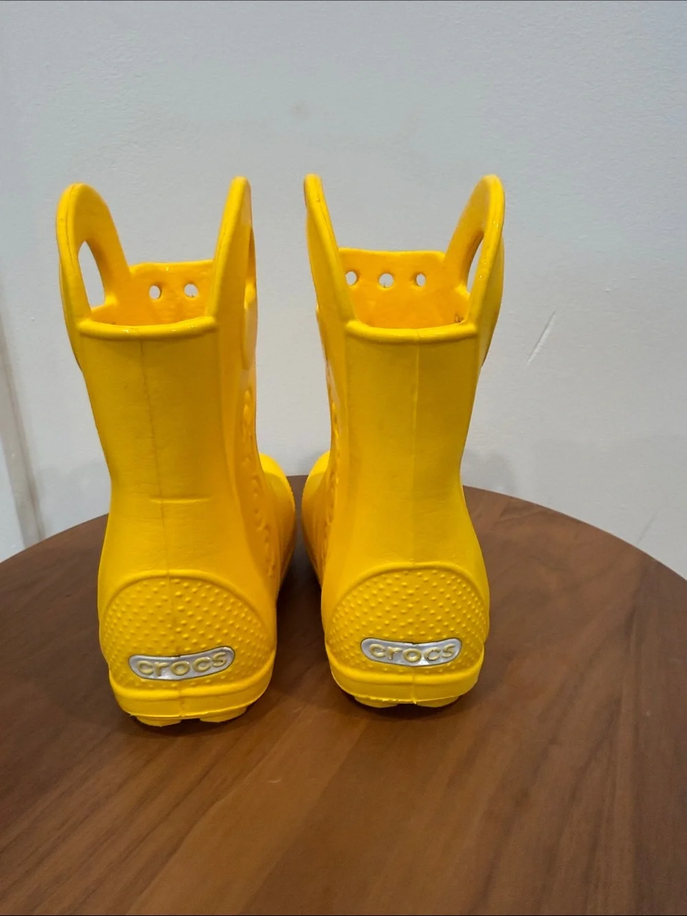 CROCS Kids' Bright Yellow Waterproof Handle Rain Boots